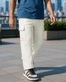 Shop Men's Gardenia Oversized Cargo Carpenter Pants-Front