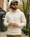 Shop Men's Gardenia Oversized Hooded Flatknit Sweater-Front