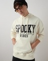 Shop Men's Gardenia Spooky Vibes Typography Oversized Hoodies-Front