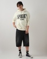 Shop Men's Gardenia Spooky Vibes Typography Oversized Hoodies