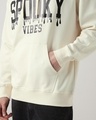 Shop Men's Gardenia Spooky Vibes Typography Oversized Hoodies