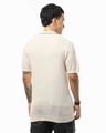 Shop Men's Gardenia Textured Flatknit  Polo T-shirt-Design