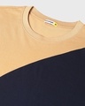 Shop Men's Brown & Blue Color Block Oversized T-shirt