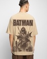 Shop Men's Ginger Root Brown Batman Rescue Graphic Printed Oversized T-shirt-Front