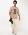 Shop Men's Ginger Root Brown Coffee Break Graphic Printed Oversized T-shirt