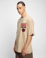 Shop Men's Ginger Root Brown Deadpool Graphic Printed Oversized T-shirt-Full