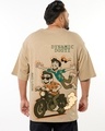 Shop Men's Ginger Root Brown Dynamic Dosti Graphic Printed Oversized Plus Size T-shirt-Front