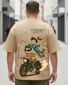 Shop Men's Ginger Root Brown Dynamic Dosti Graphic Printed Oversized Plus Size T-shirt-Front