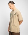 Shop Men's Ginger Root Brown Dynamic Dosti Graphic Printed Oversized T-shirt-Full