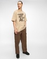 Shop Men's Ginger Root Brown Intelligence Typography Oversized T-shirt