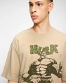 Shop Men's Ginger Root Brown Marvel Hulk Graphic Printed Oversized T-shirt