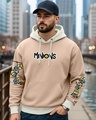 Shop Men's Ginger Root Brown Minion Mashup Graphic Printed Oversized Hoodies-Front