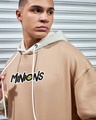 Shop Men's Ginger Root Brown Minion Mashup Graphic Printed Oversized Hoodies