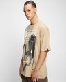 Shop Men's Ginger Root Brown Octoppied Graphic Printed Oversized T-shirt-Full