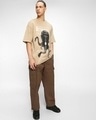 Shop Men's Ginger Root Brown Octoppied Graphic Printed Oversized T-shirt