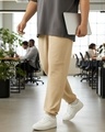 Shop Men's Ginger Root Brown Oversized Plus Size Acid Wash Joggers-Front