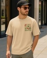 Shop Men's Ginger Root Brown Rooted Graphic Printed Oversized T-shirt-Front