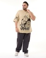 Shop Men's Ginger Root Brown Spike Graphic Printed Oversized Plus Size T-shirt-Full