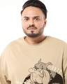 Shop Men's Ginger Root Brown Spike Graphic Printed Oversized Plus Size T-shirt