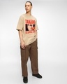Shop Men's Ginger Root Brown Tanjiro Fire Breathing Graphic Printed Oversized T-shirt