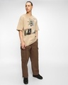 Shop Men's Ginger Root Brown Timeline Graphic Printed Oversized T-shirt