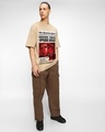 Shop Men's Ginger Root Brown Upside Down Graphic Printed Oversized T-shirt