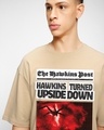 Shop Men's Ginger Root Brown Upside Down Graphic Printed Oversized T-shirt