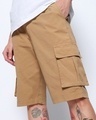 Shop Men's Brown Over Dyed Cargo Shorts-Front