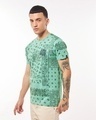 Shop Men's Granite Green Boho Bud All Over Printed T-shirt-Design