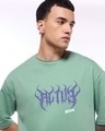 Shop Men's Granite Green Collapsed Typography Oversized T-shirt