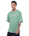 Shop Men's Granite Green Joker Card Graphic Printed Oversized T-shirt-Full