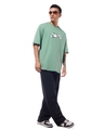 Shop Men's Granite Green Joker Card Graphic Printed Oversized T-shirt