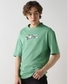 Shop Men's Granite Green Joker Card Graphic Printed Oversized T-shirt-Full