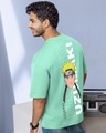 Shop Men's Granite Green Naruto Graphic Printed Oversized T-shirt-Front