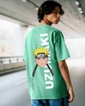 Shop Men's Granite Green Naruto Graphic Printed Oversized T-shirt-Front