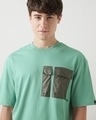 Shop Men's Granite Green Color Block Oversized T-shirt