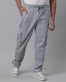 Shop Men's Graphite Grey Loose Comfort Fit Cargo Parachute Pants-Front