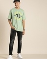 Shop Men's Green 73 Typography Oversized T-shirt