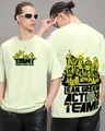 Shop Men's Green Action Team Graphic Printed Oversized T-shirt-Front