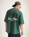 Shop Men's Green Adversity Angel Puff Printed Oversized T-shirt-Front