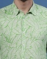 Shop Men's Green All Over Leaf Printed Slim Fit Shirt