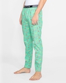 Shop Men's Green All Over Parrots Printed Cotton Pyjamas-Full
