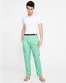Shop Men's Green All Over Parrots Printed Cotton Pyjamas