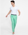 Shop Men's Green All Over Parrots Printed Cotton Pyjamas