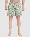 Shop Men's Green All Over Printed Cotton Boxers-Front