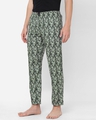 Shop Men's Green All Over Printed Cotton Lounge Pants-Full