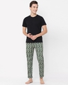 Shop Men's Green All Over Printed Cotton Lounge Pants