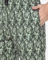 Shop Men's Green All Over Printed Cotton Lounge Pants