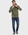 Shop Men's Green All Over Printed Plus Size Hoodie-Full
