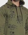 Shop Men's Green All Over Printed Plus Size Hoodie